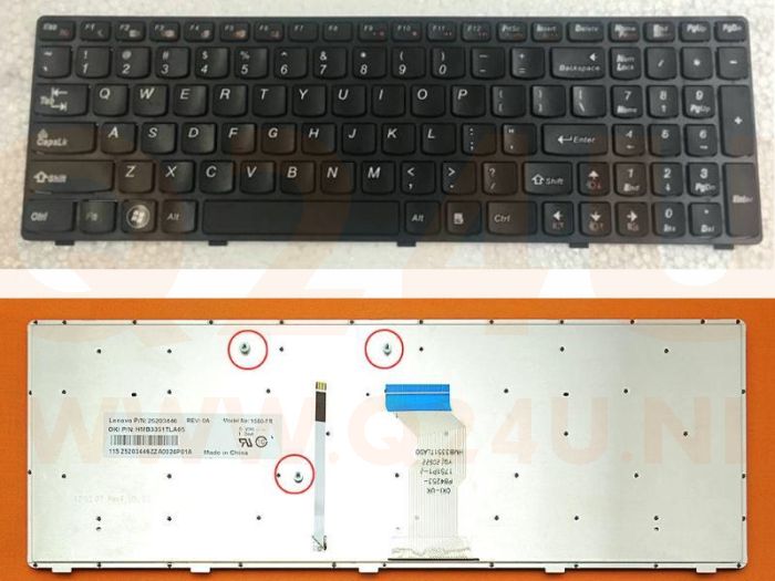 Rimpels louter Haas Q24U.nl Lenovo IdeaPad Y580 Y580N Y580NT series laptop toetsenbord, US -  zwart - met lic Q24U.nl